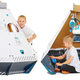 Illustration for article titled Upgrade Your Kids Crude Fridge Box Fort to a Detailed Cardboard Spaceship